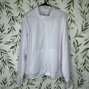 Maevn Red Panda Full Zip Scrub Jacket. White. 2XL.